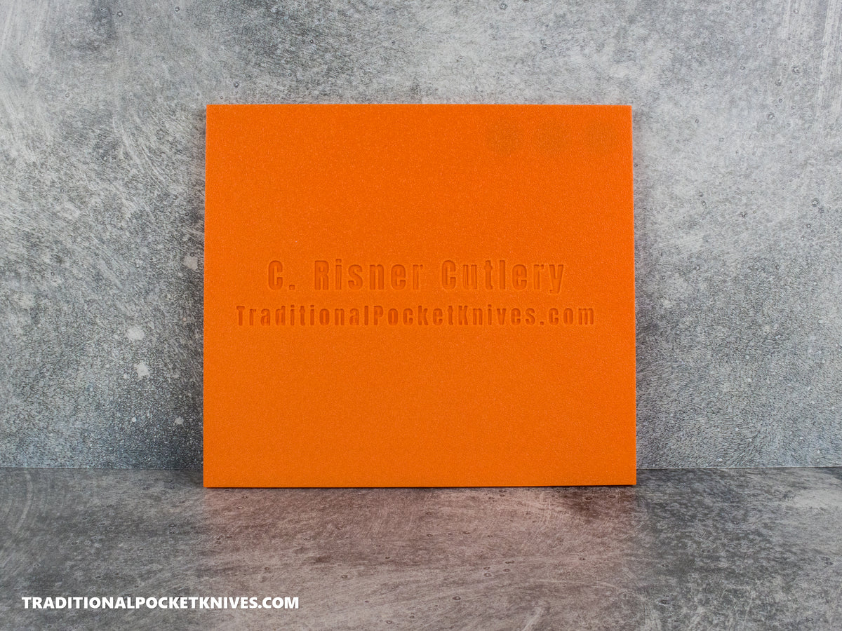 C. Risner Cutlery Knife Maintenance Breakdown Tray Orange