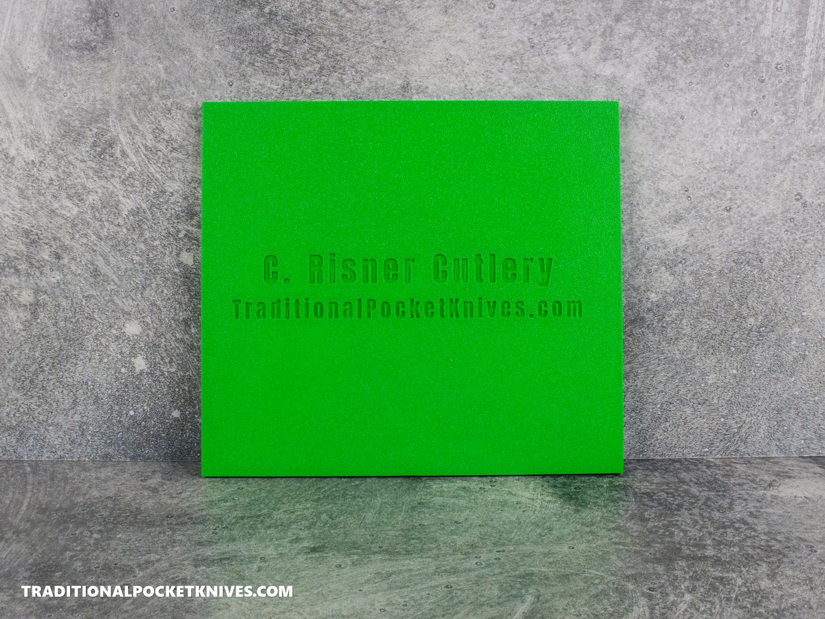 C. Risner Cutlery Knife Maintenance Breakdown Tray Green
