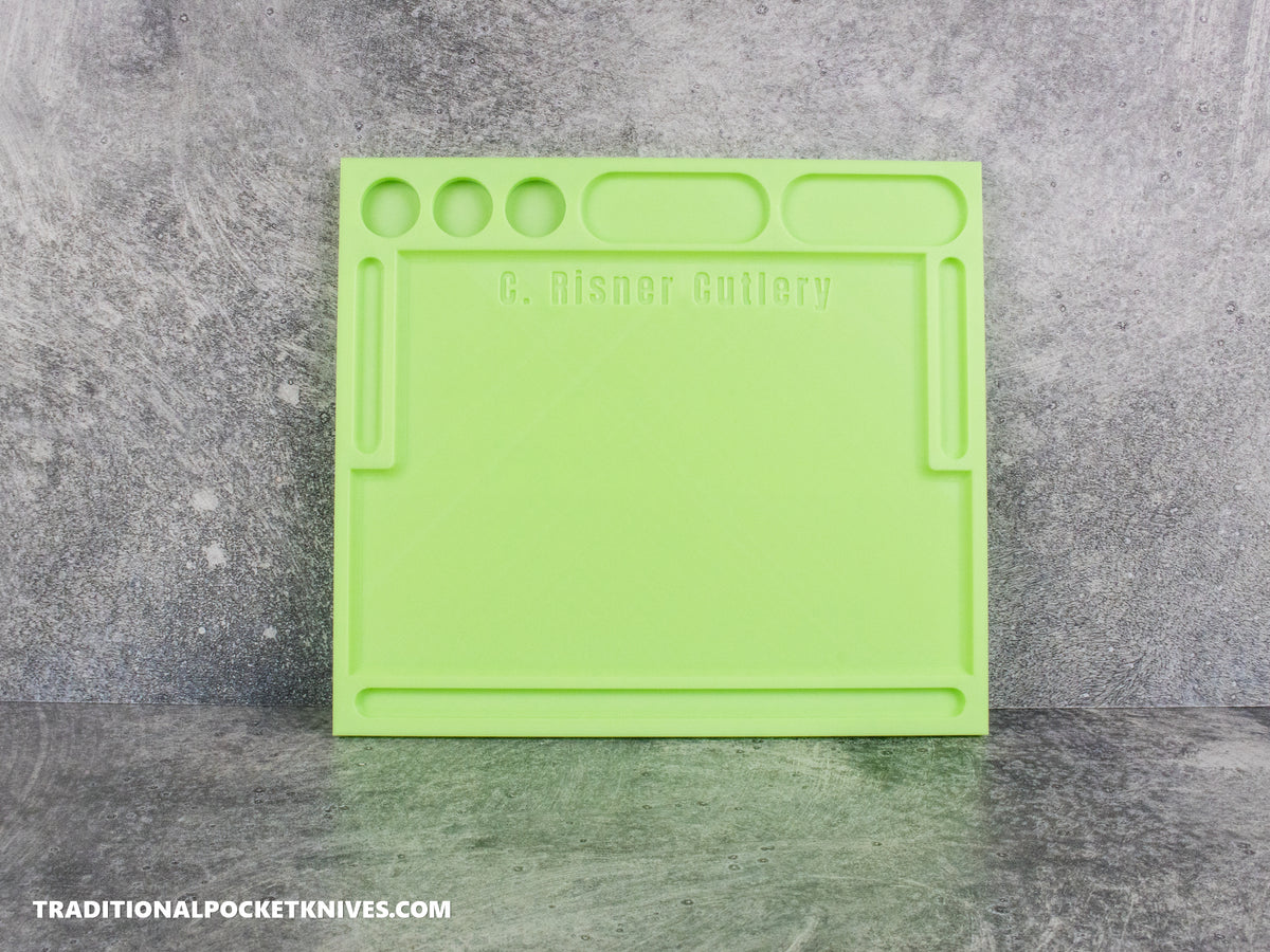 C. Risner Cutlery Knife Maintenance Breakdown Tray Glow in the Dark Green