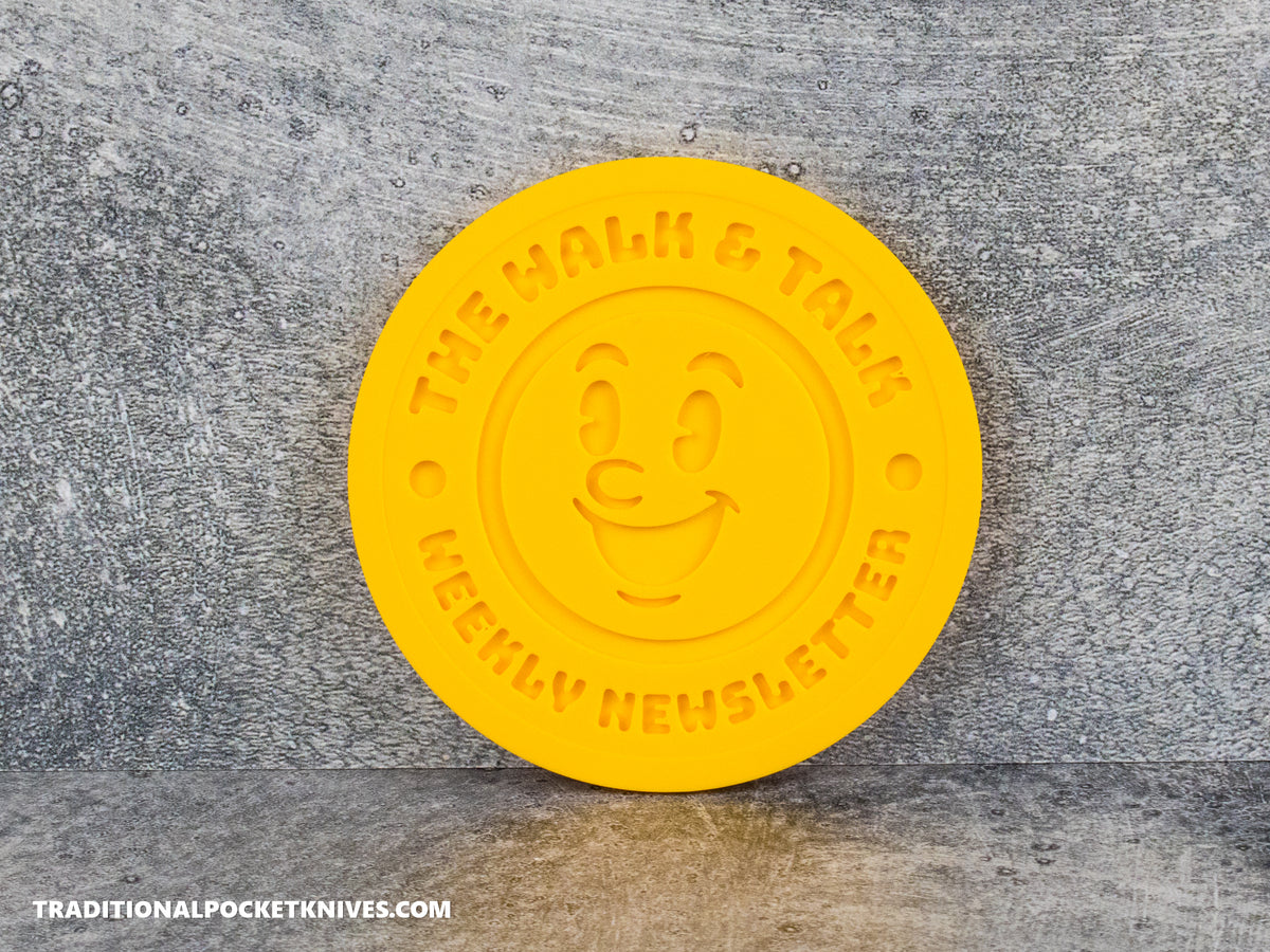 C. Risner Cutlery "The Walk & Talk Newsletter" Coaster - Yellow
