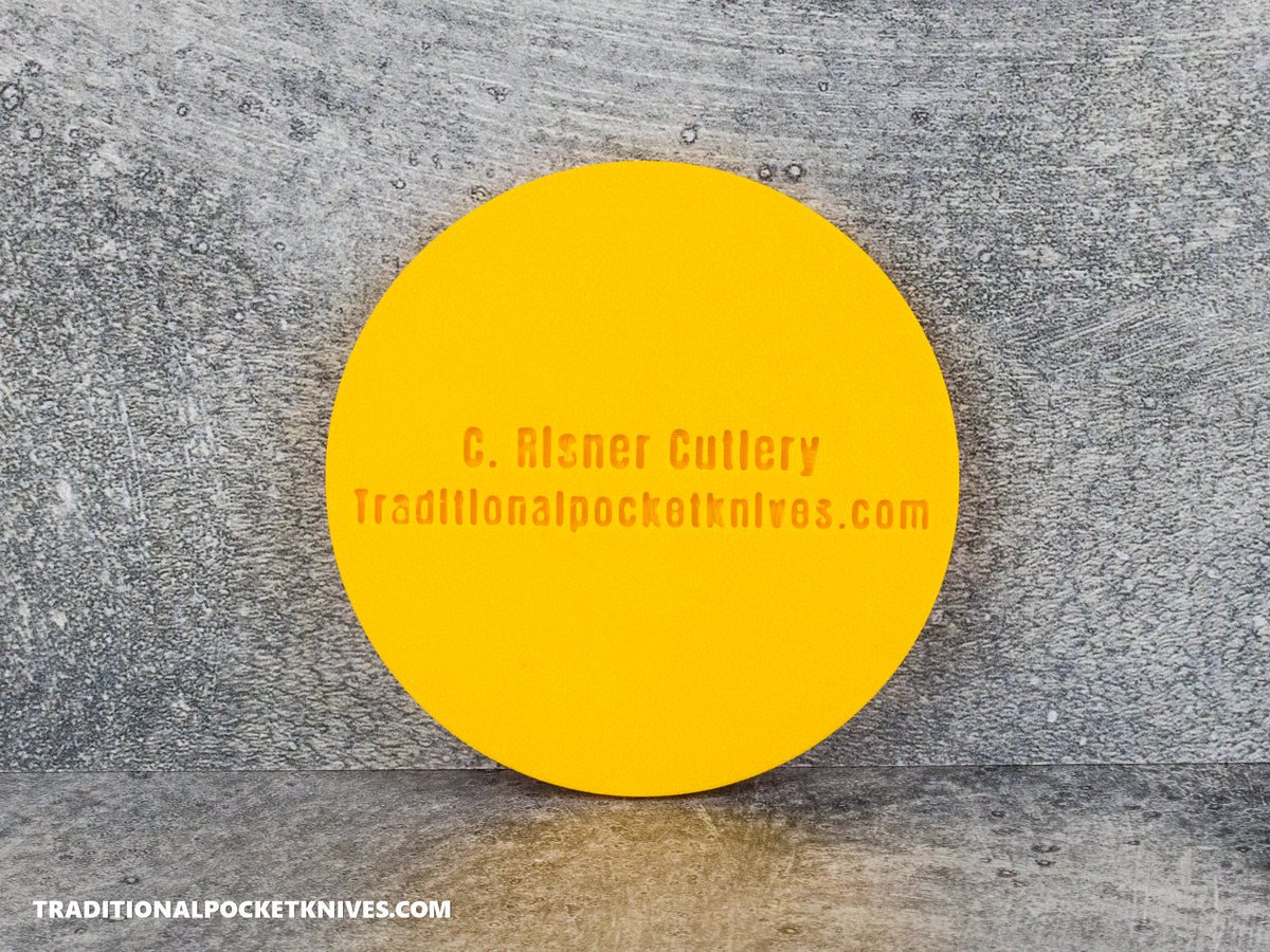 C. Risner Cutlery "The Walk & Talk Newsletter" Coaster - Yellow