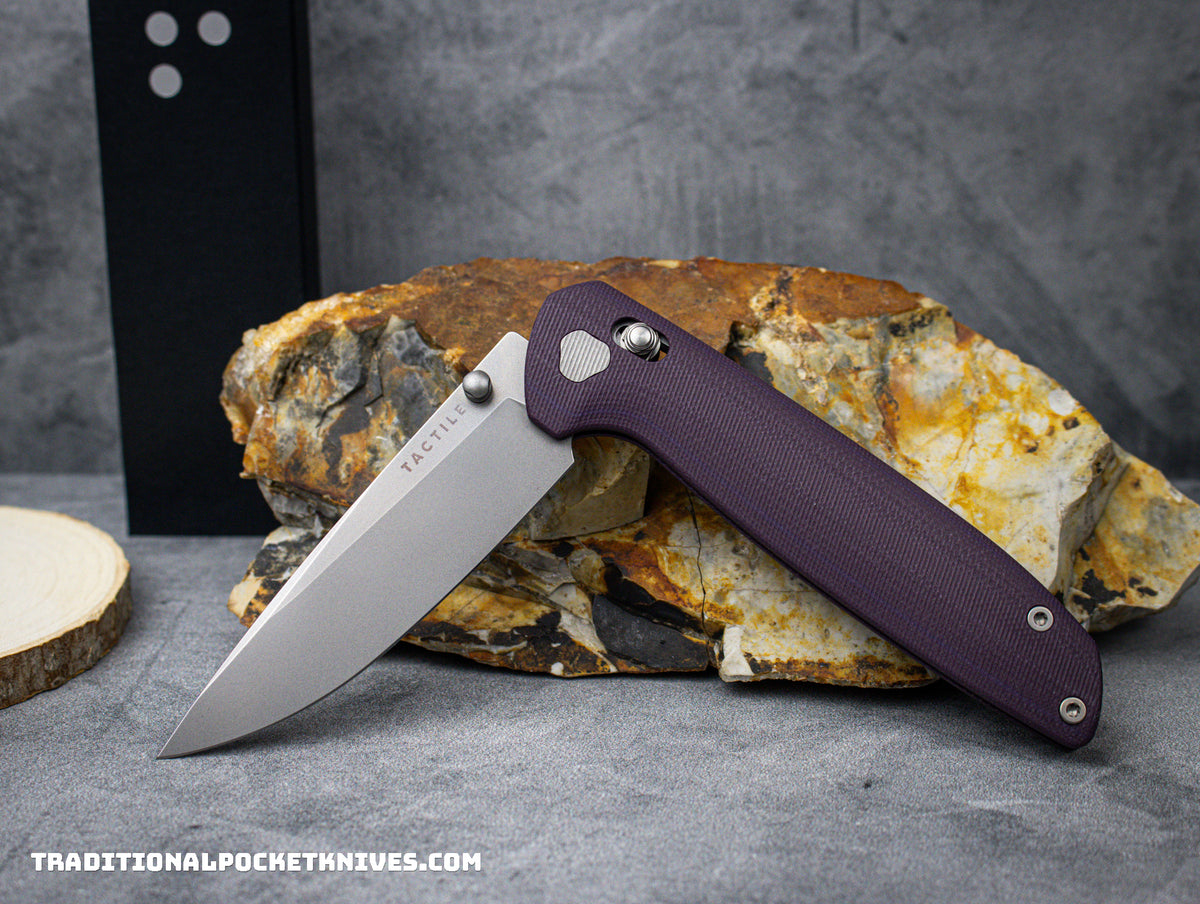 Tactile Knife Co. Maverick Purple G-10 Stonewash Magnacut