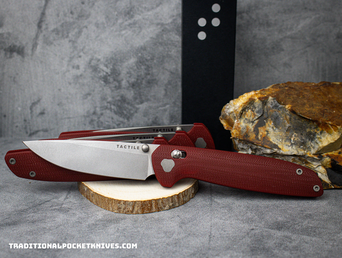 Tactile Knife Co. Maverick Red G-10 Stonewash Magnacut
