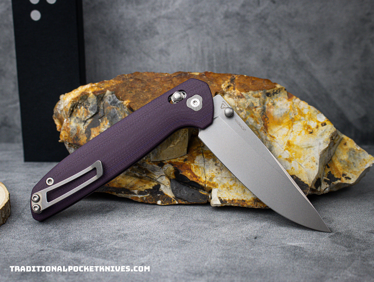 Tactile Knife Co. Maverick Purple G-10 Stonewash Magnacut