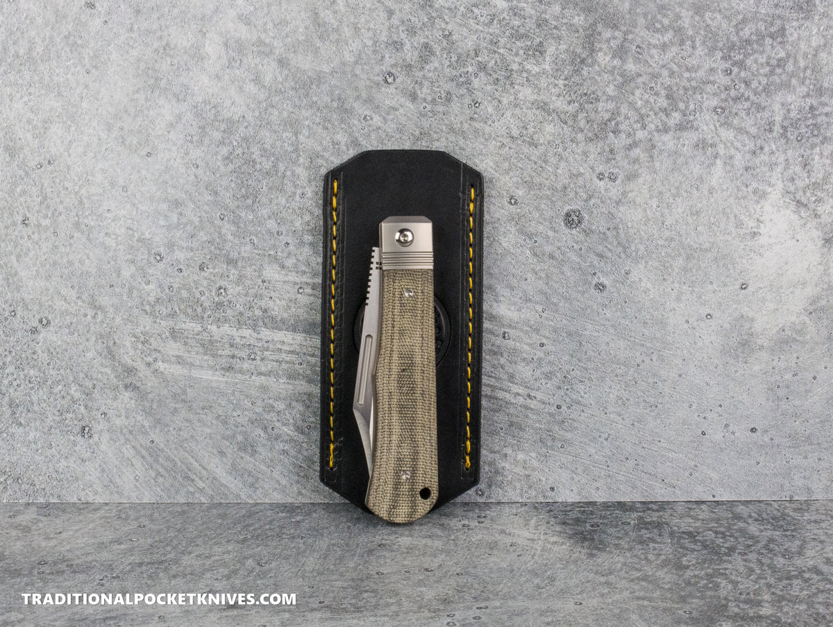 C. Risner Cutlery Logo Leather Knife Slip Large - Midnight Gold