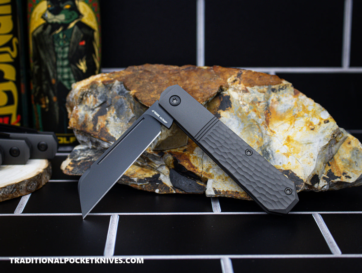 Jack Wolf Knives Midnight Jack Titanium Jigged Reverse Tux