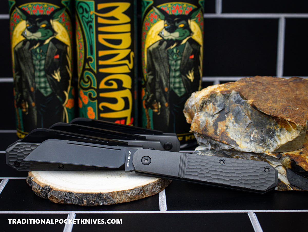 Jack Wolf Knives Midnight Jack Titanium Jigged Reverse Tux