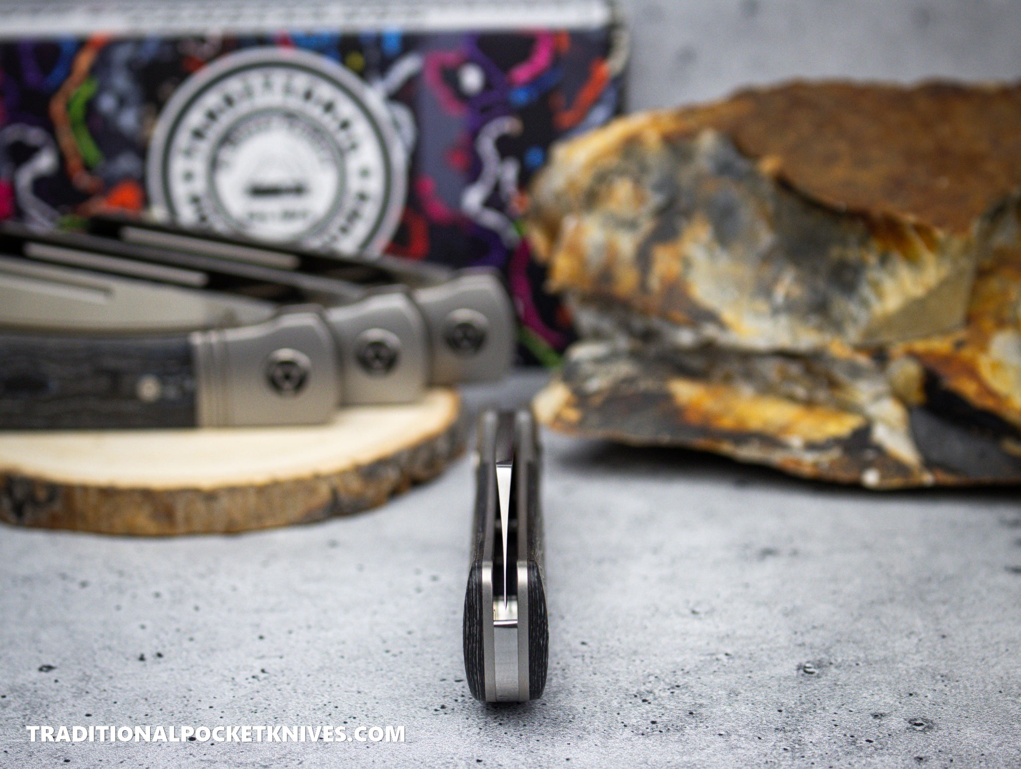 2WAY SPIKY Re:BORN 135g、165g SPY-V 180g QSP Exclusive Hedgehog Knife QS142 CamoCarbon Milky Way M390 - C