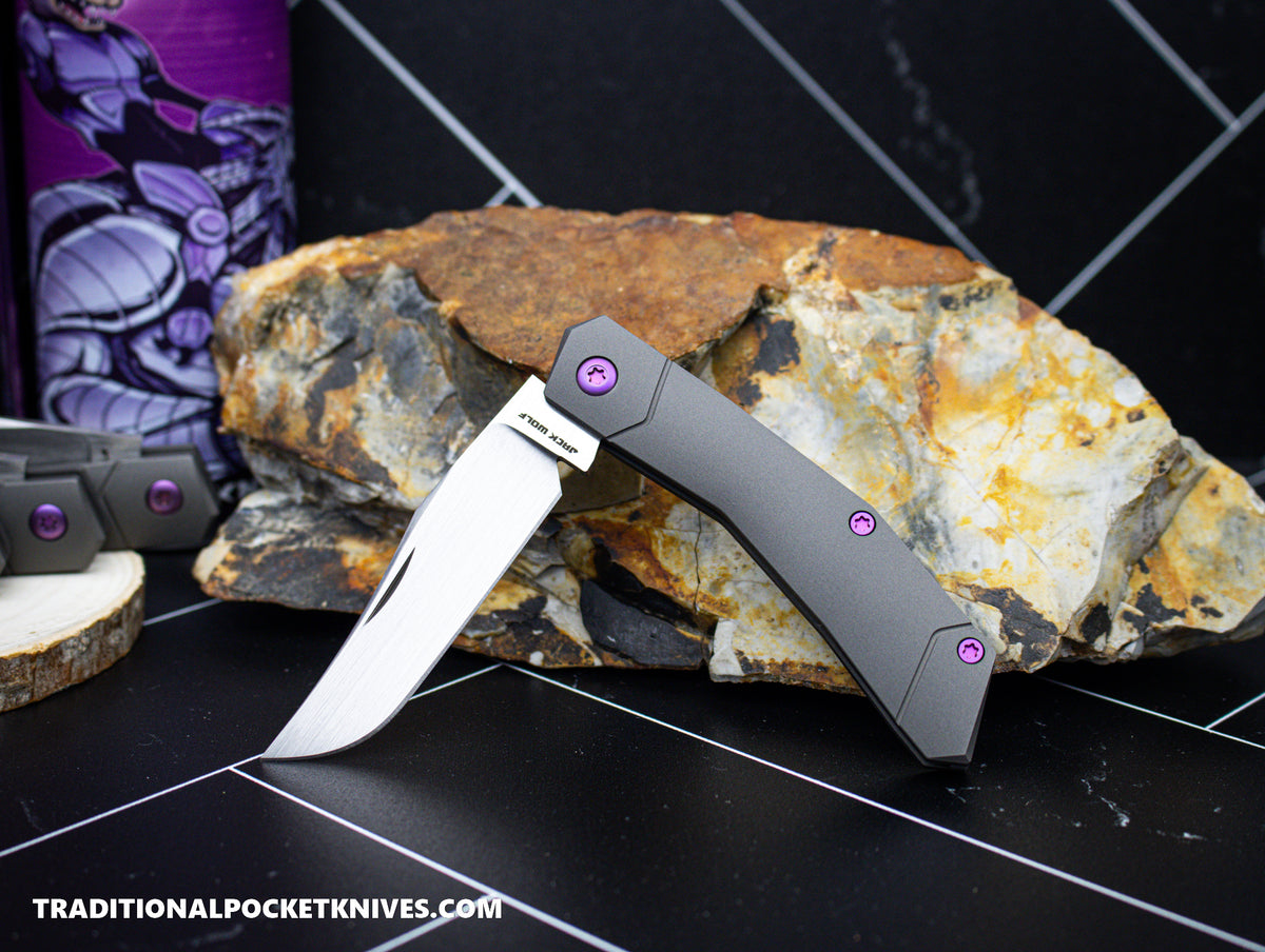 Jack Wolf Knives Mini Cyborg Jack Titanium Smooth Hand Satin