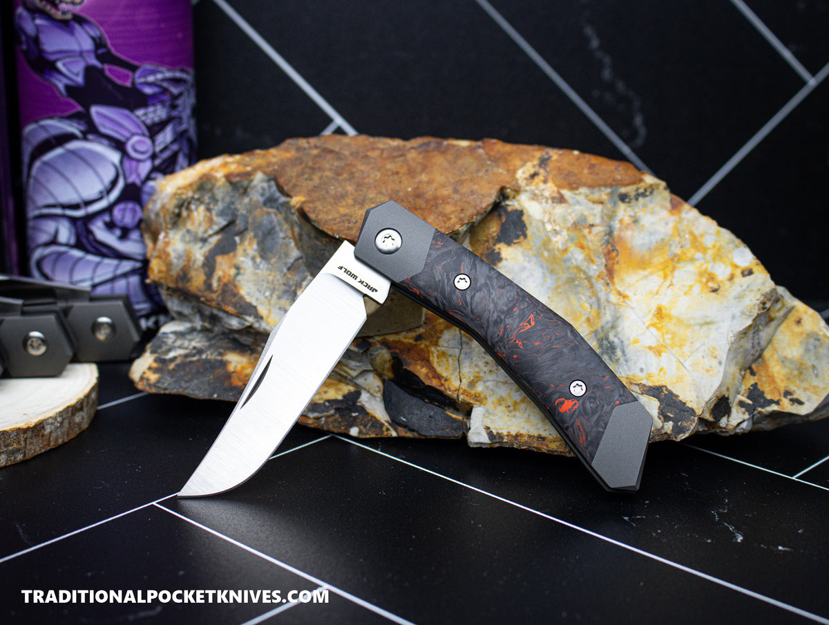 Jack Wolf Knives Mini Cyborg Jack Fat Carbon Dark Matter Orange