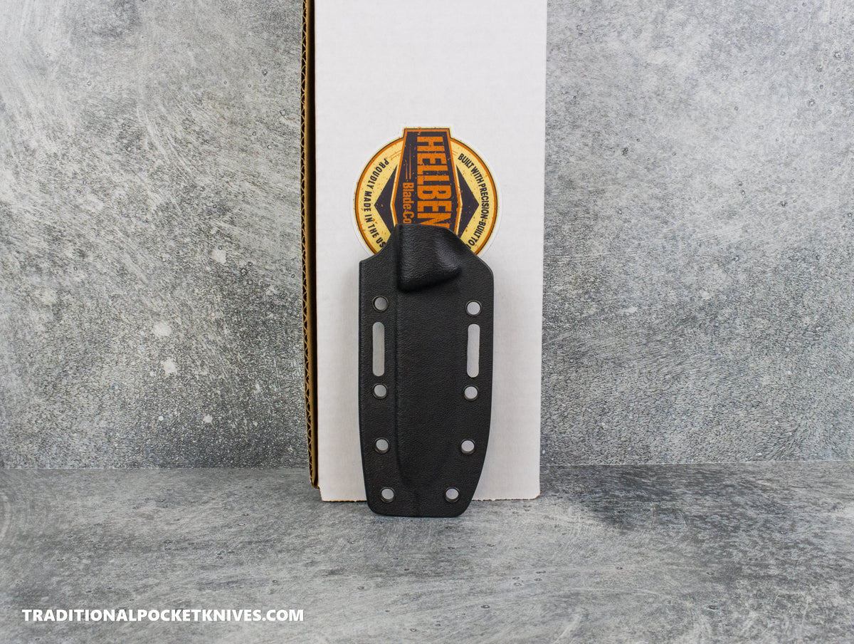 Hellbender Blade Co. Mudpup 4 - Multicolored G10 Tumbled Magnacut Kydex Sheath