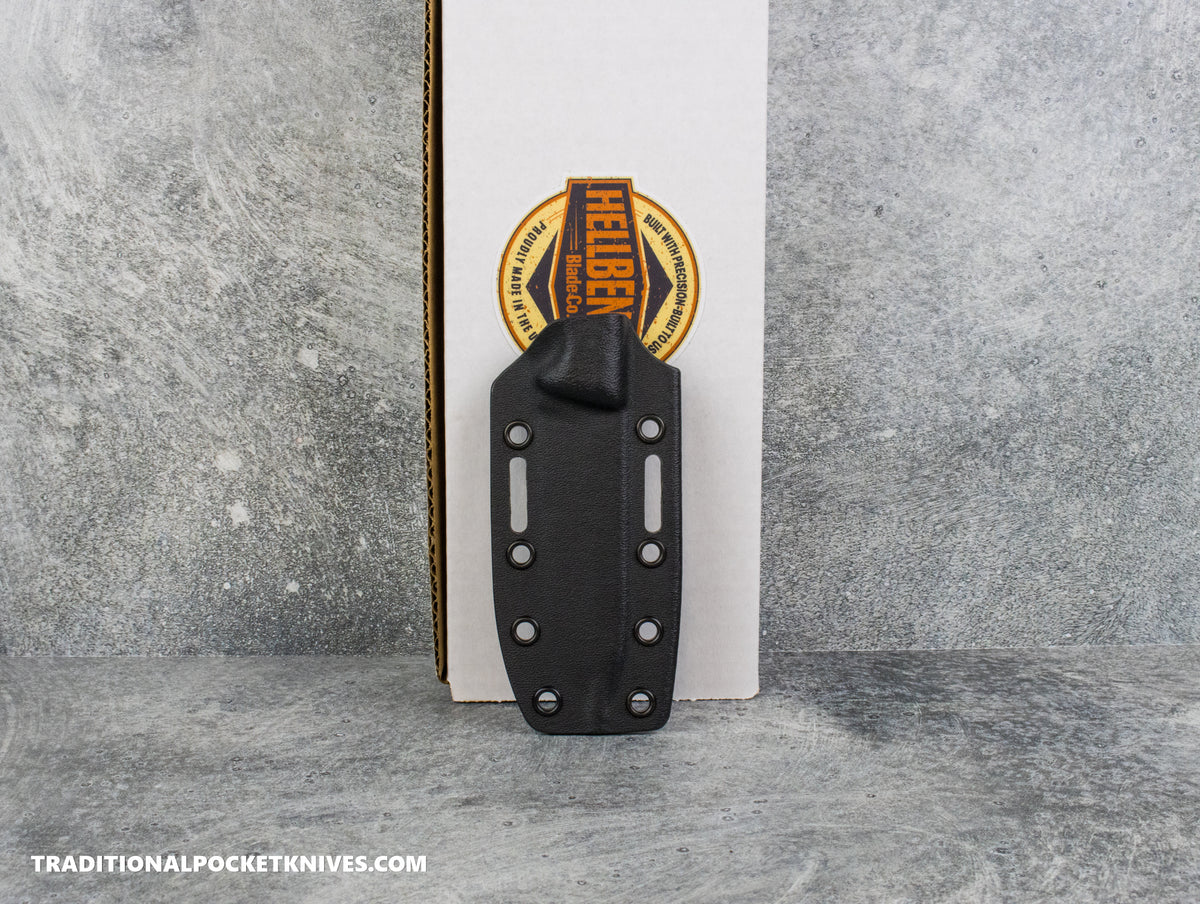Hellbender Blade Co. Mudpup 4 - Burlap Micarta Tumbled Magnacut Kydex Sheath
