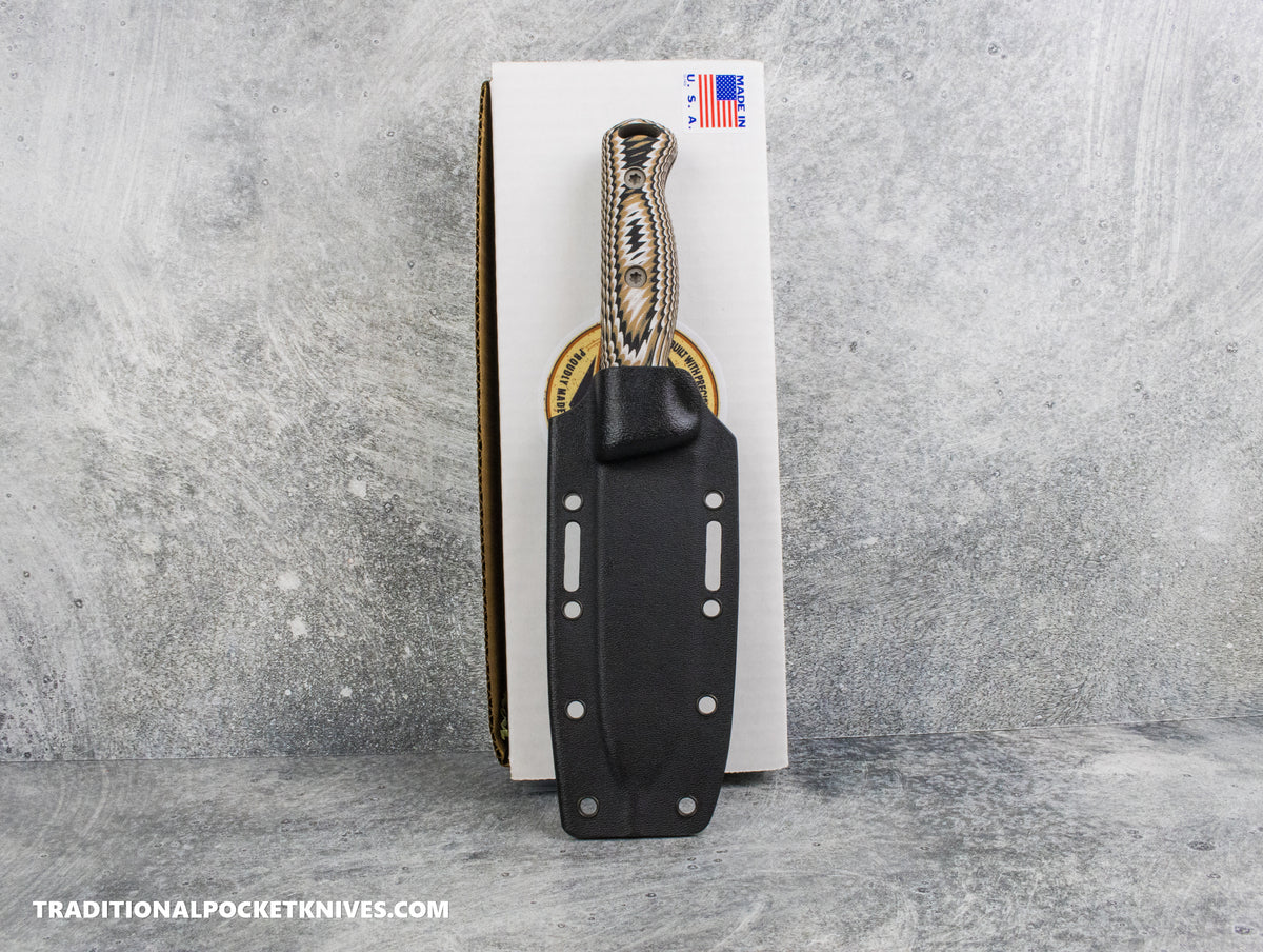 Hellbender Blade Co. Mudpup 5 Gen2 - Rattlesnake Multicolored G10 Stonewashed Magnacut
