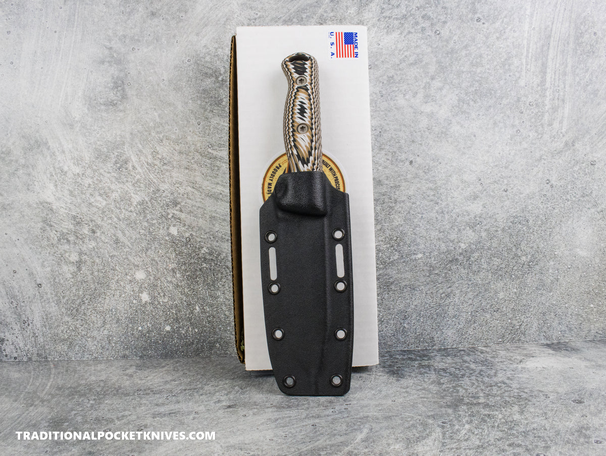 Hellbender Blade Co. Mudpup 5 Gen2 - Rattlesnake Multicolored G10 Stonewashed Magnacut