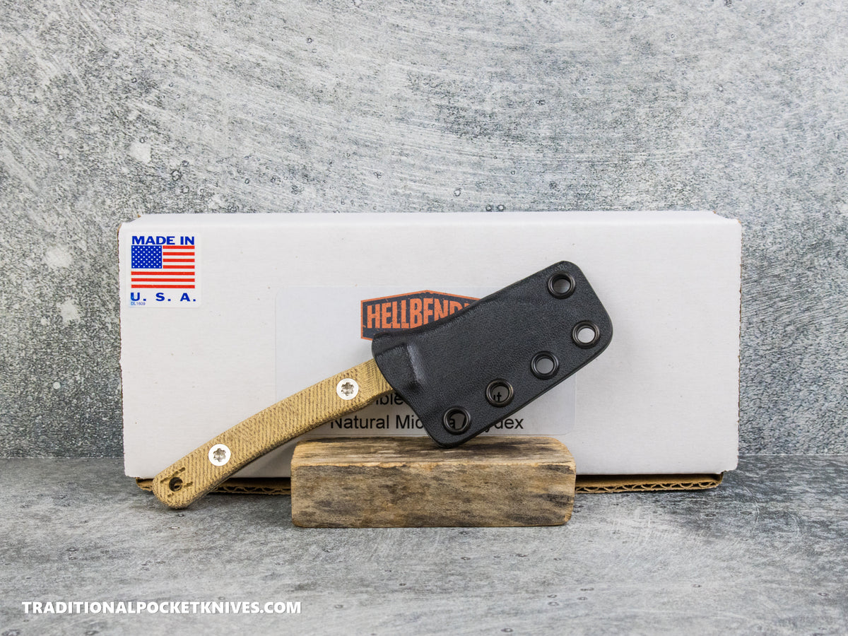 Hellbender Blade Co. Newt - Natural Micarta Tumbled Magnacut Kydex Sheath