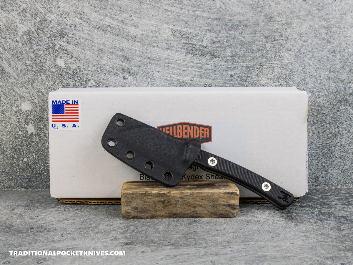 Hellbender Blade Co. Newt - Black G10 Tumbled Magnacut Kydex Sheath