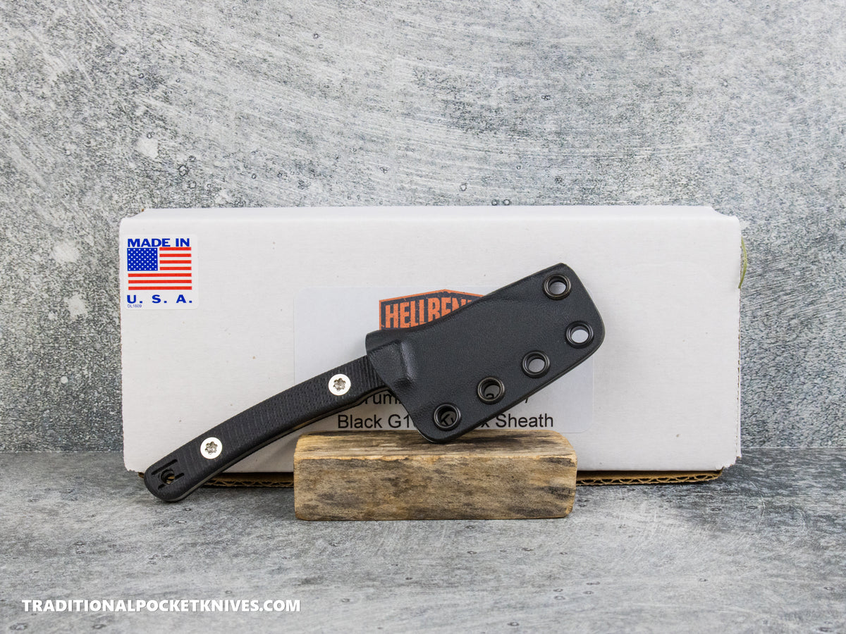 Hellbender Blade Co. Newt - Black G10 Tumbled Magnacut Kydex Sheath