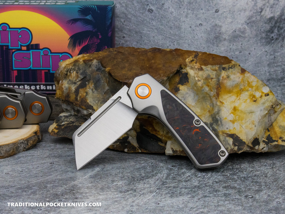 Divo Knives Exclusive Nip Slip Fat Carbon Dark Matter Orange S90V
