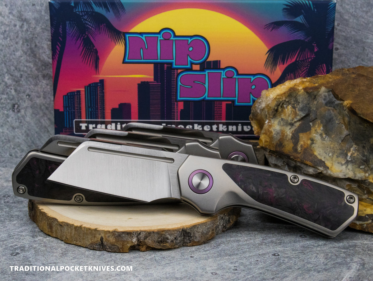 Divo Knives Exclusive Nip Slip Fat Carbon Dark Matter Purple S90V