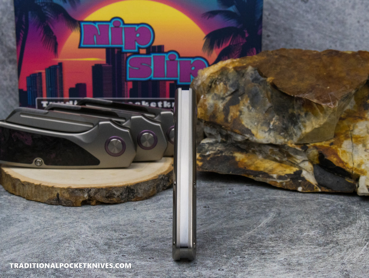 Divo Knives Exclusive Nip Slip Fat Carbon Dark Matter Purple S90V