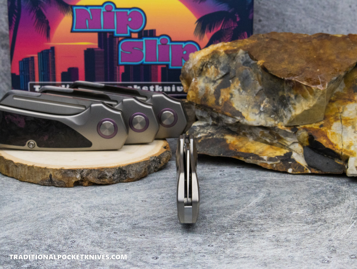 Divo Knives Exclusive Nip Slip Fat Carbon Dark Matter Purple S90V