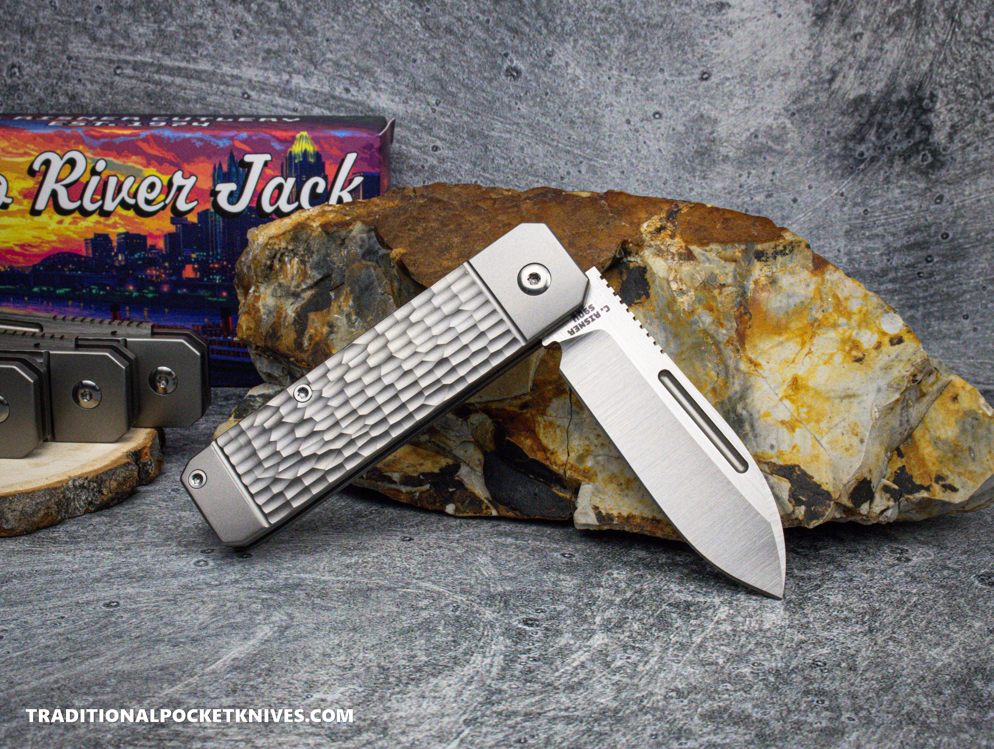 Ohio River Jack: Jigged Titanium - Spearpoint S90V - C. Risner Cutlery LLC