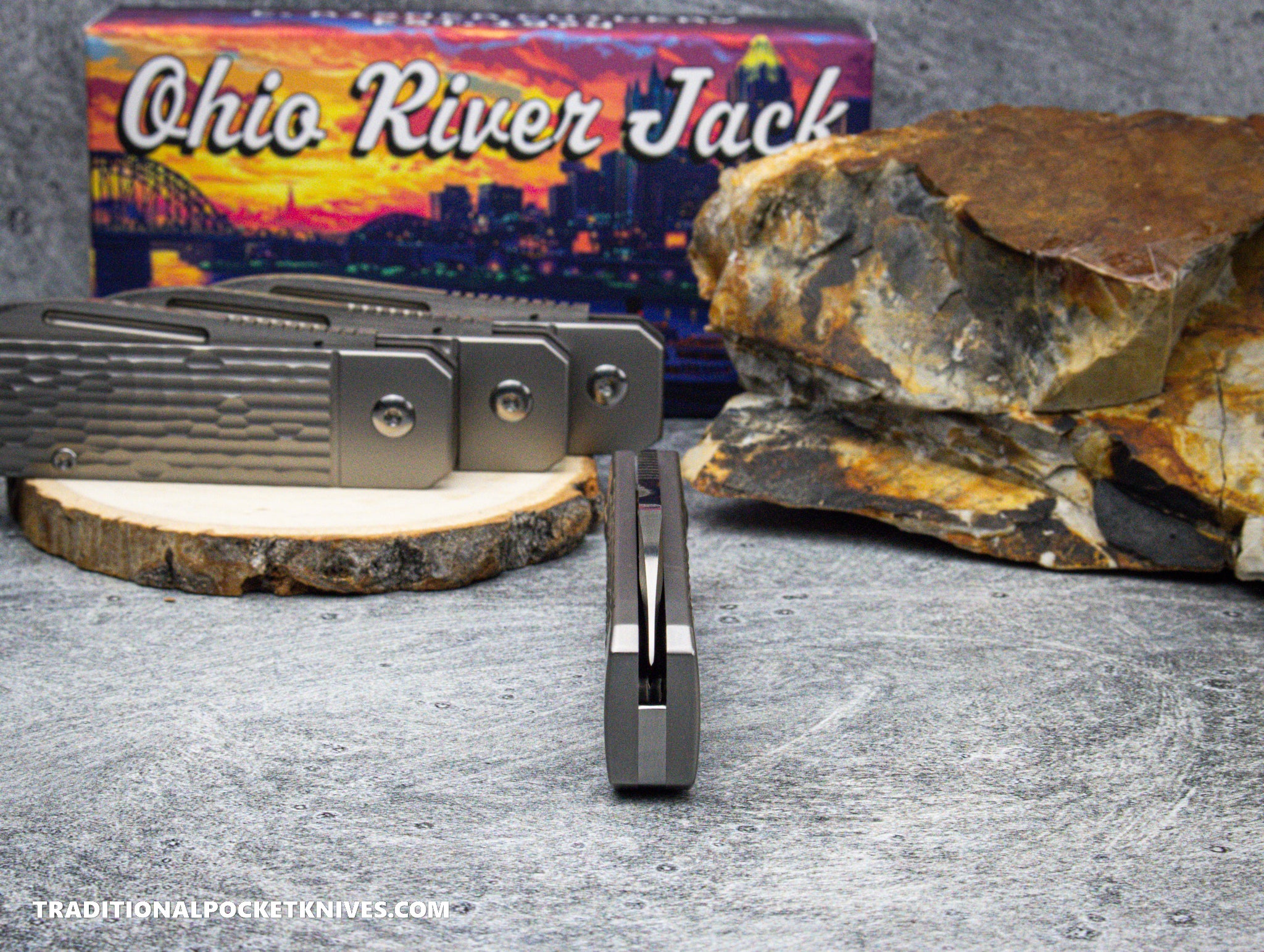 Ohio River Jack: Jigged Titanium - Spearpoint S90V - C. Risner