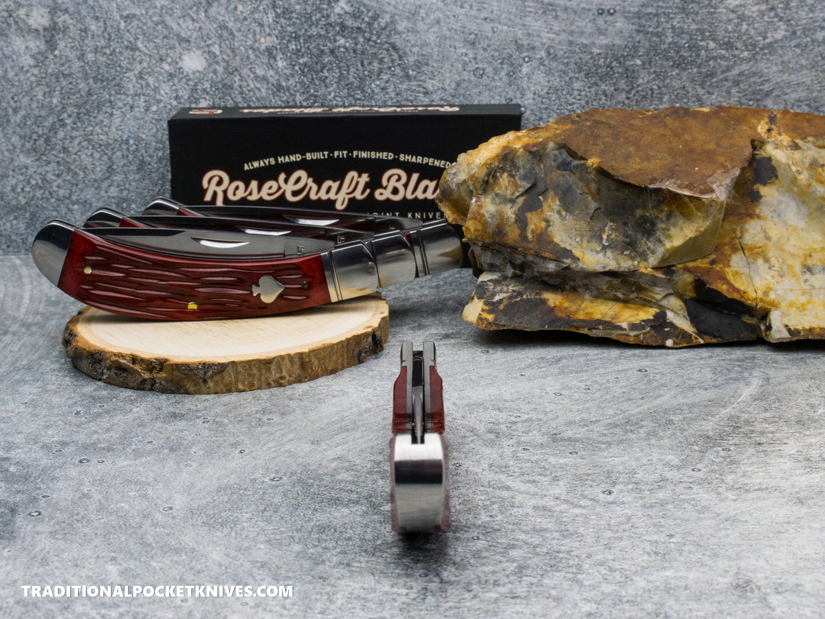 RoseCraft Blades Obed Creek Bow Trapper Red Jigged Bone (RCT015-RJB)