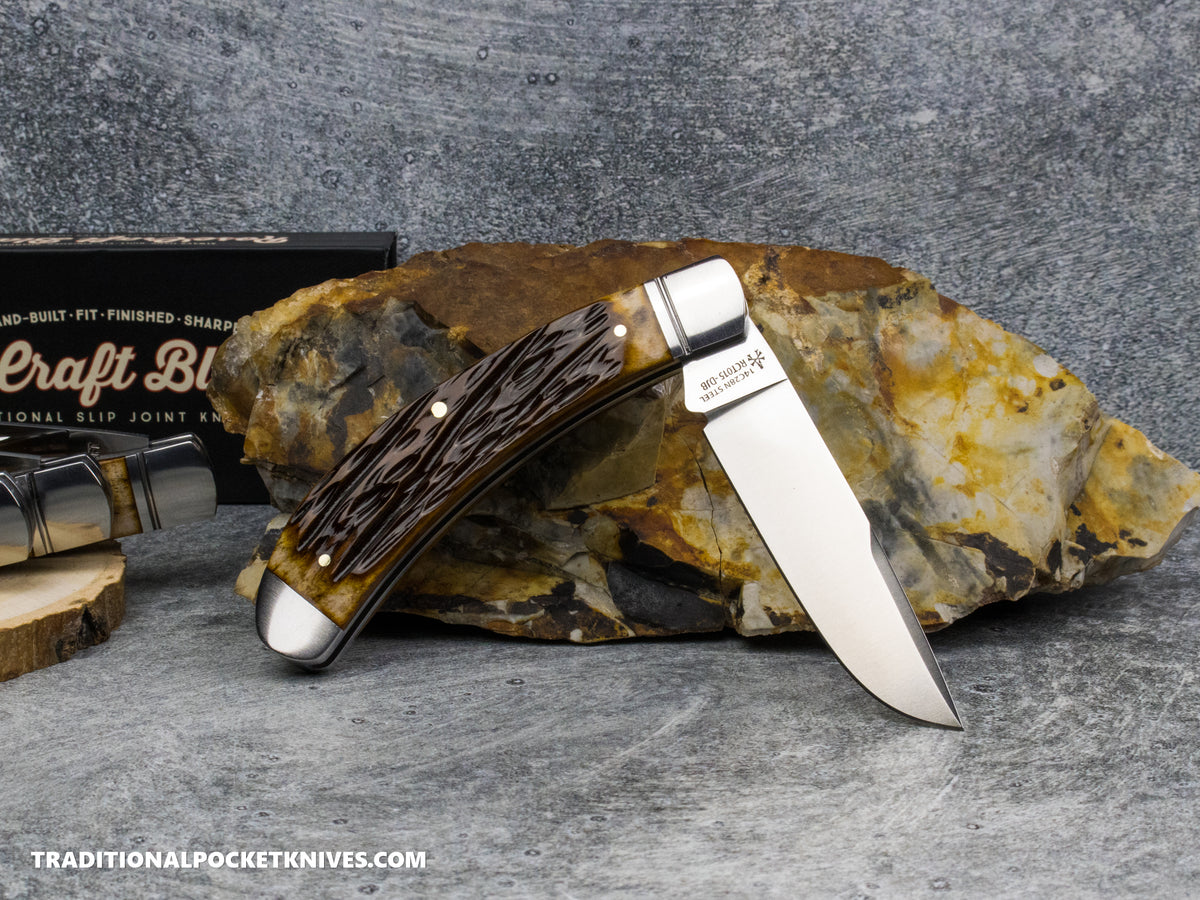 RoseCraft Blades Obed Creek Bow Trapper Dapper Jigged Bone (RCT015-DJB)