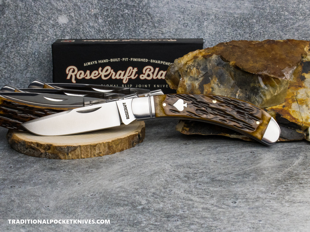 RoseCraft Blades Obed Creek Bow Trapper Dapper Jigged Bone (RCT015-DJB)