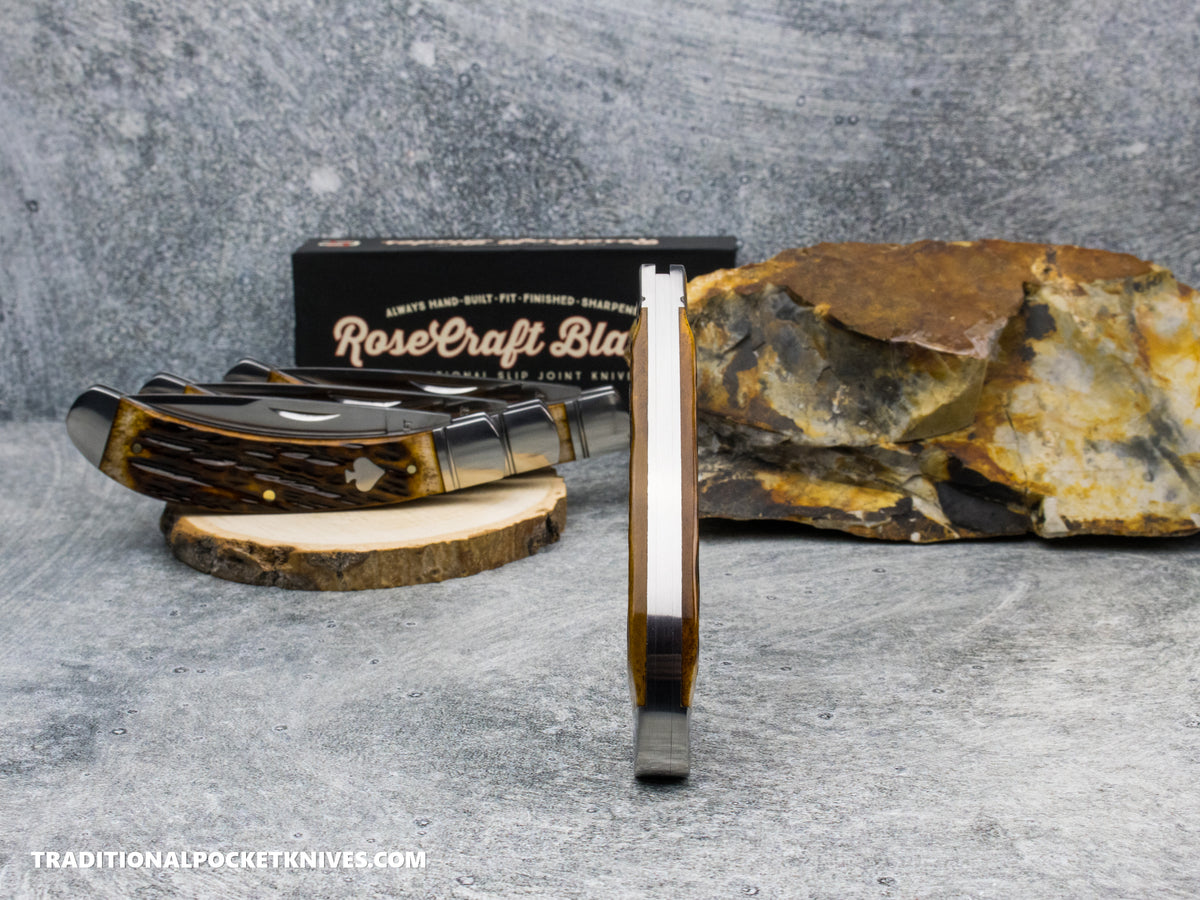 RoseCraft Blades Obed Creek Bow Trapper Dapper Jigged Bone (RCT015-DJB)