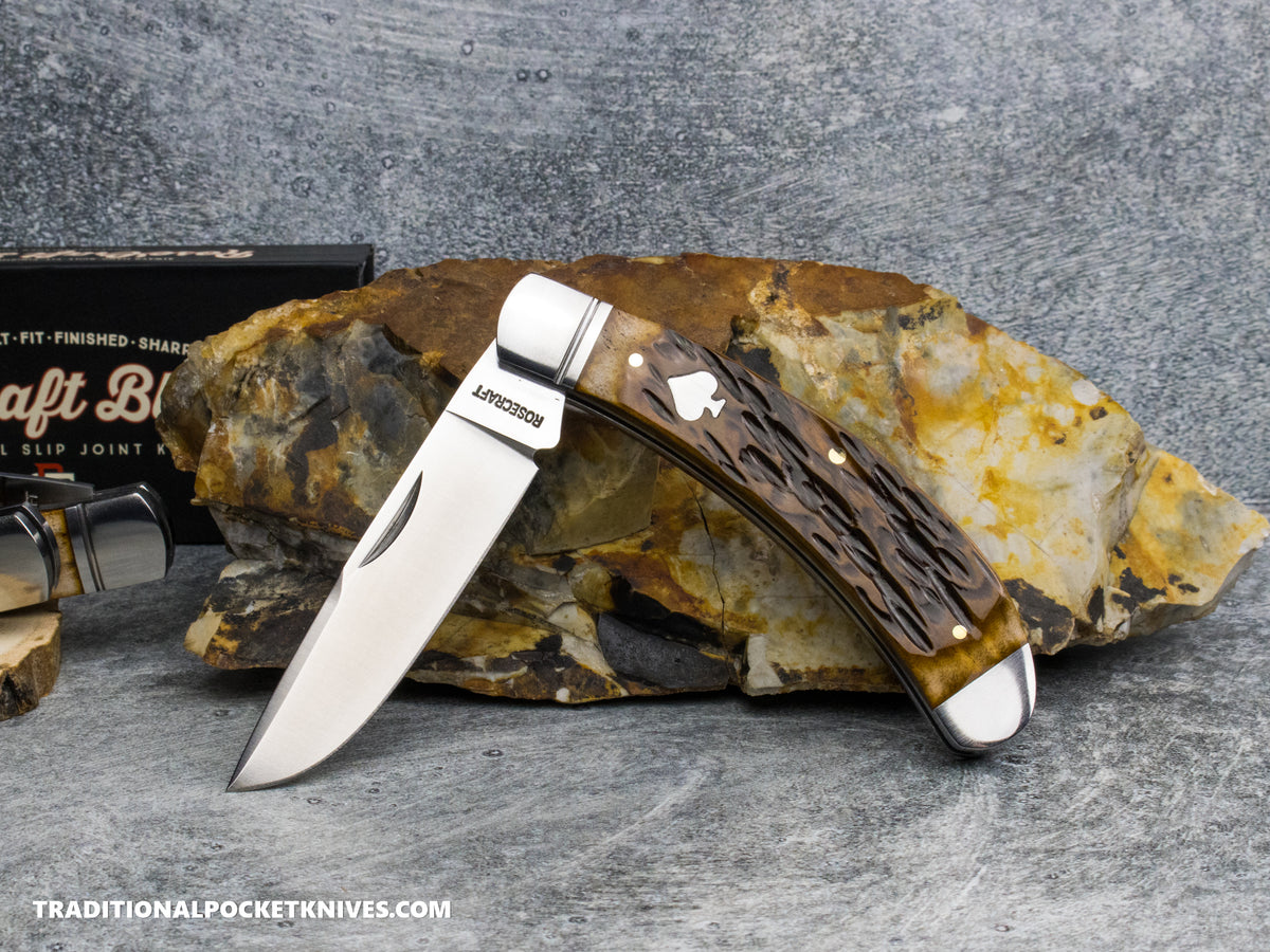 RoseCraft Blades Obed Creek Bow Trapper Dapper Jigged Bone (RCT015-DJB)