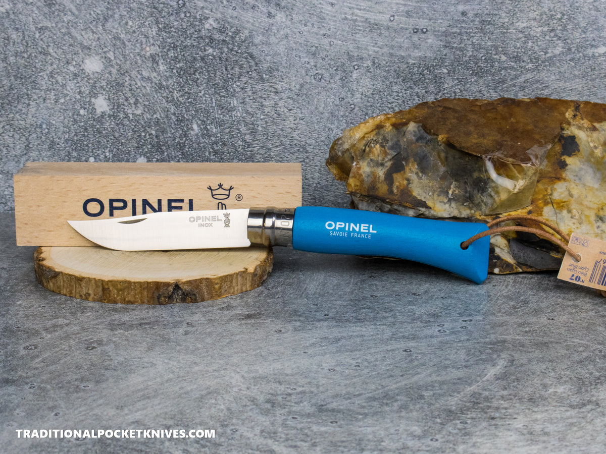 Opinel No.07 Coloroma Folding Knife Sky Blue