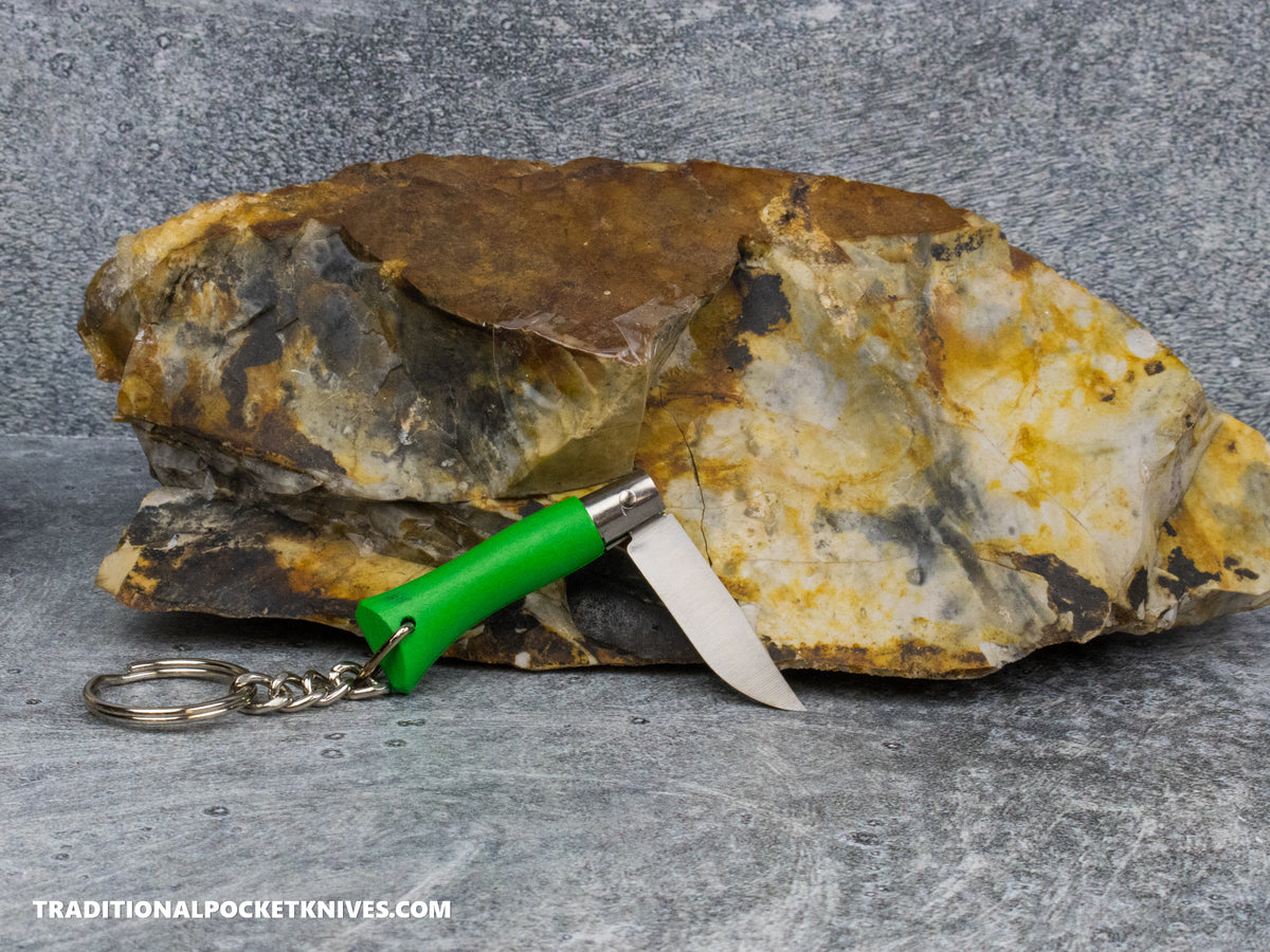 Opinel No.02 Colorama Keychain Folding Knife Green