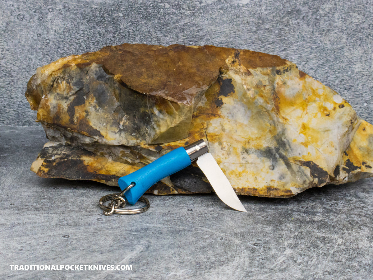 Opinel No.02 Colorama Keychain Folding Knife Sky Blue