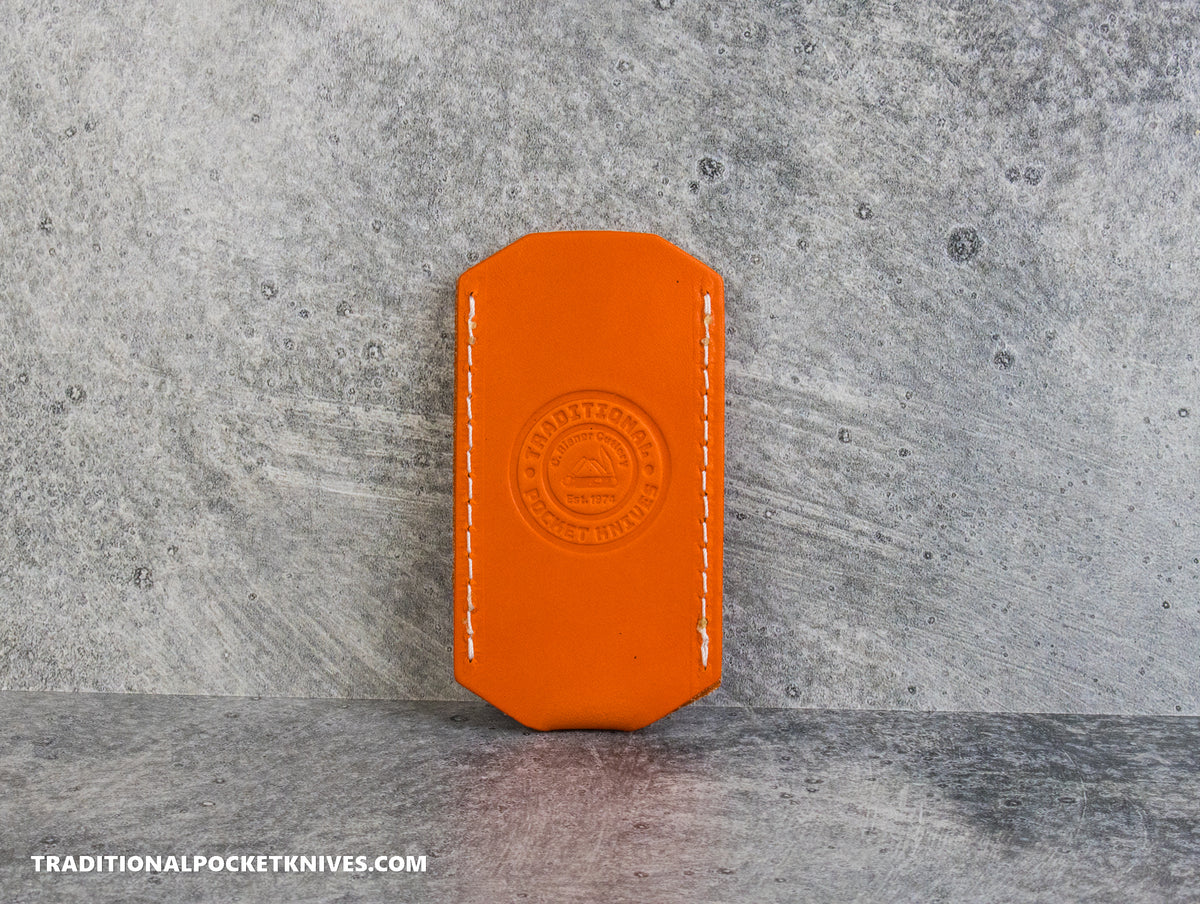C. Risner Cutlery Logo Leather Knife Slip Small - Volunteer State Orange
