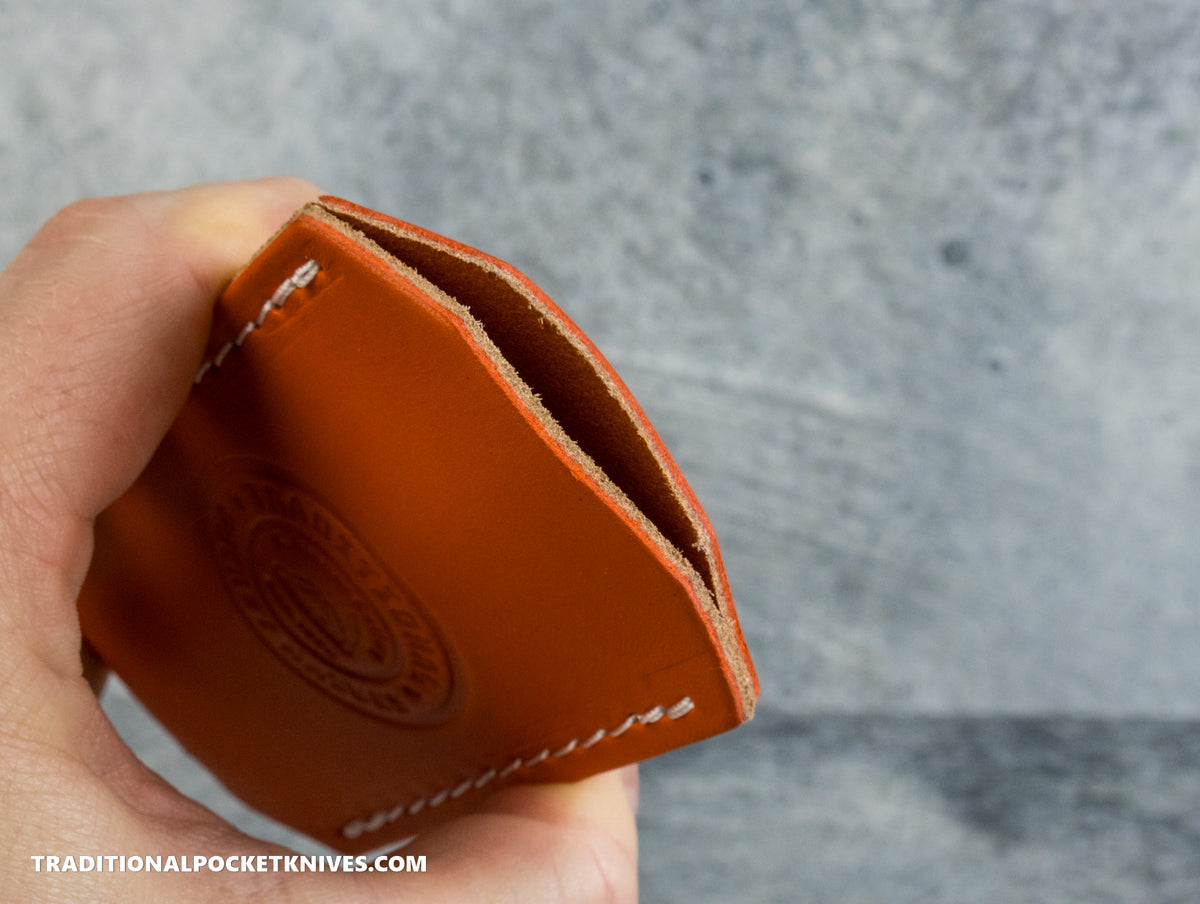 C. Risner Cutlery Logo Leather Knife Slip Small - Volunteer State Orange