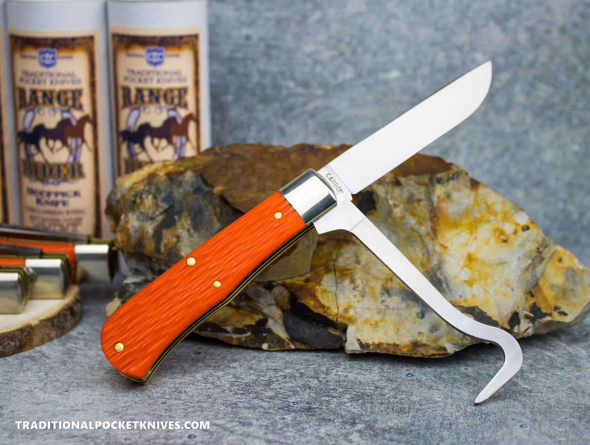 Great Eastern Cutlery #725224HP Range Rider Jigged Orange Delrin
