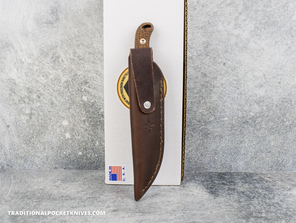 Hellbender Blade Co. Outfitter - Burlap Micarta Tumbled Magnacut