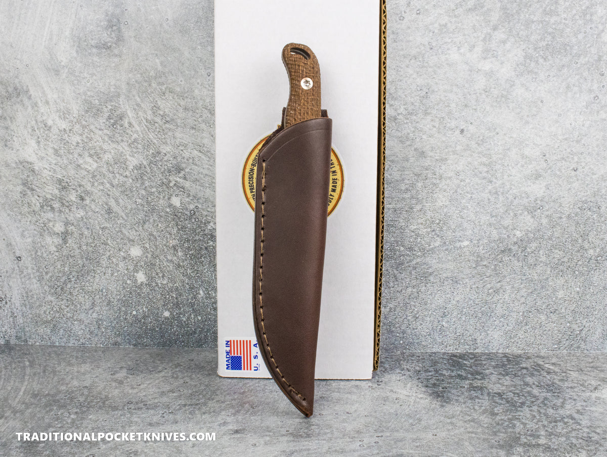 Hellbender Blade Co. Outfitter - Burlap Micarta Tumbled Magnacut