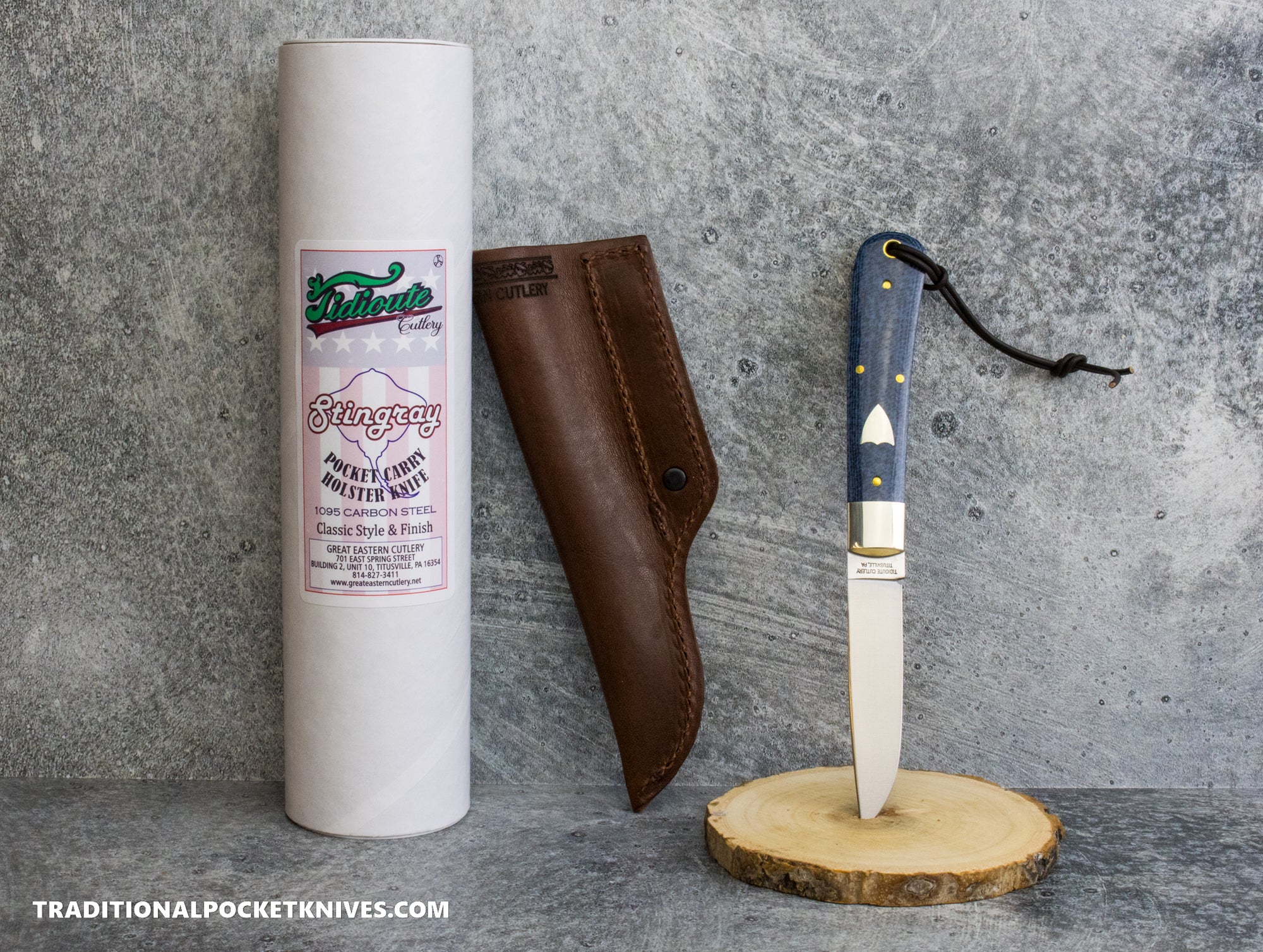 Great Eastern Cutlery #P74525 Tidioute Cutlery Stingray Denim Blue Micarta