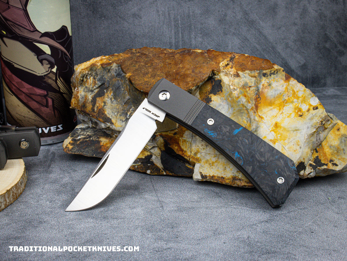 Jack Wolf Knives Pioneer Jack Fat Carbon Dark Matter Blue