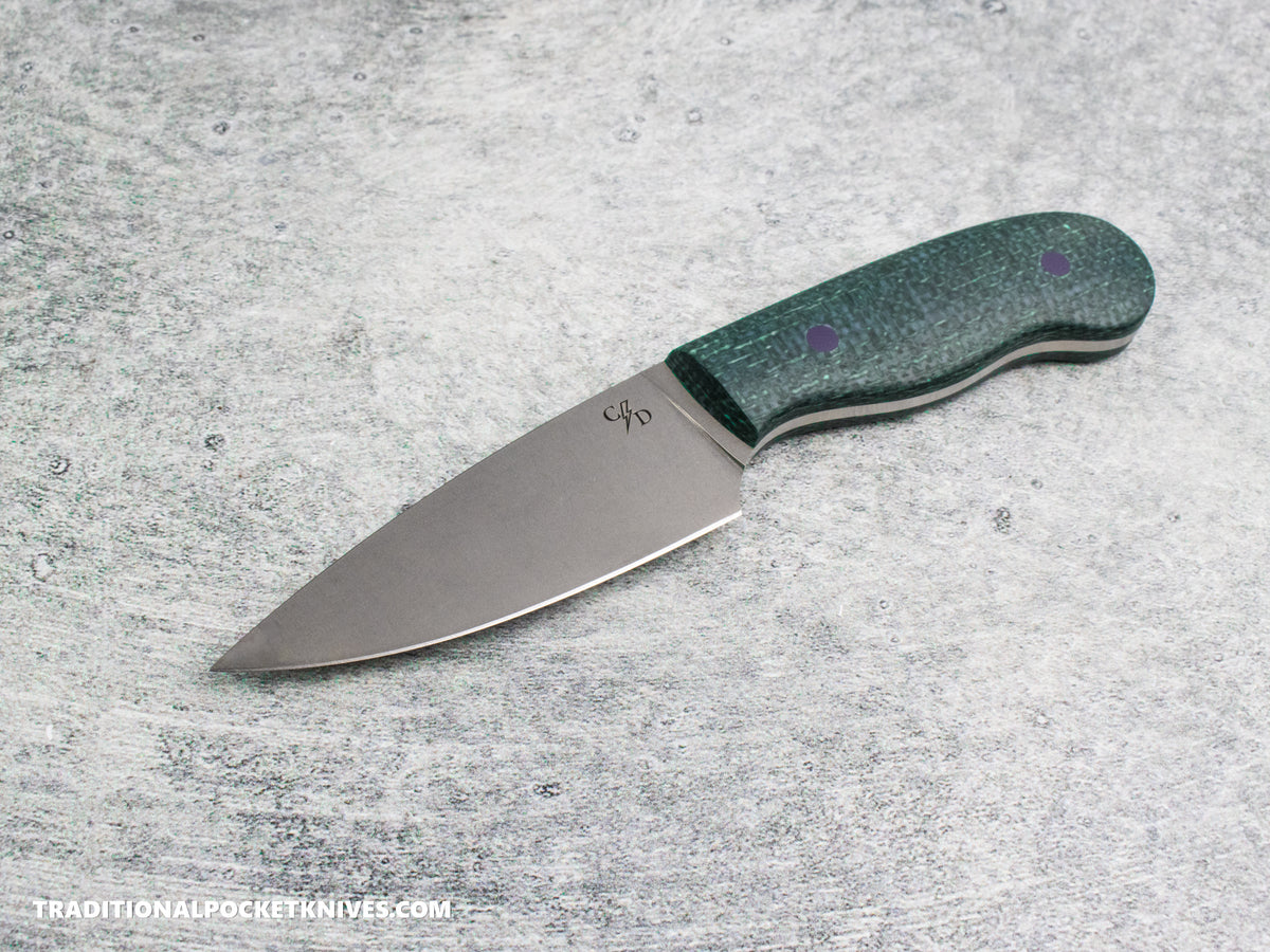 Corey Dunlap Custom Knives Drop Point Pocket EDC Knife Juniper Jute Micarta AEB-L Blast and Tumbled