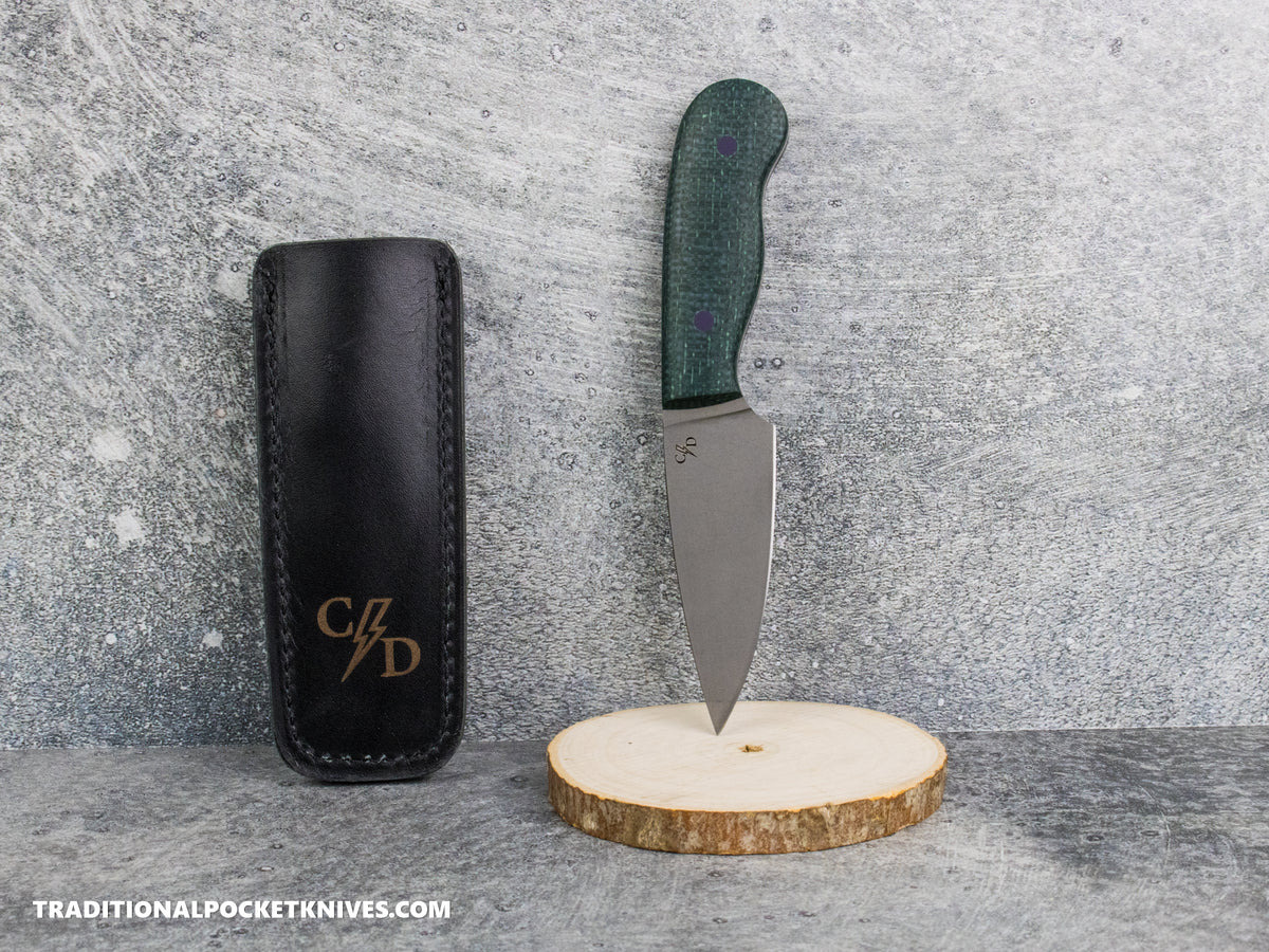Corey Dunlap Custom Knives Drop Point Pocket EDC Knife Juniper Jute Micarta AEB-L Blast and Tumbled