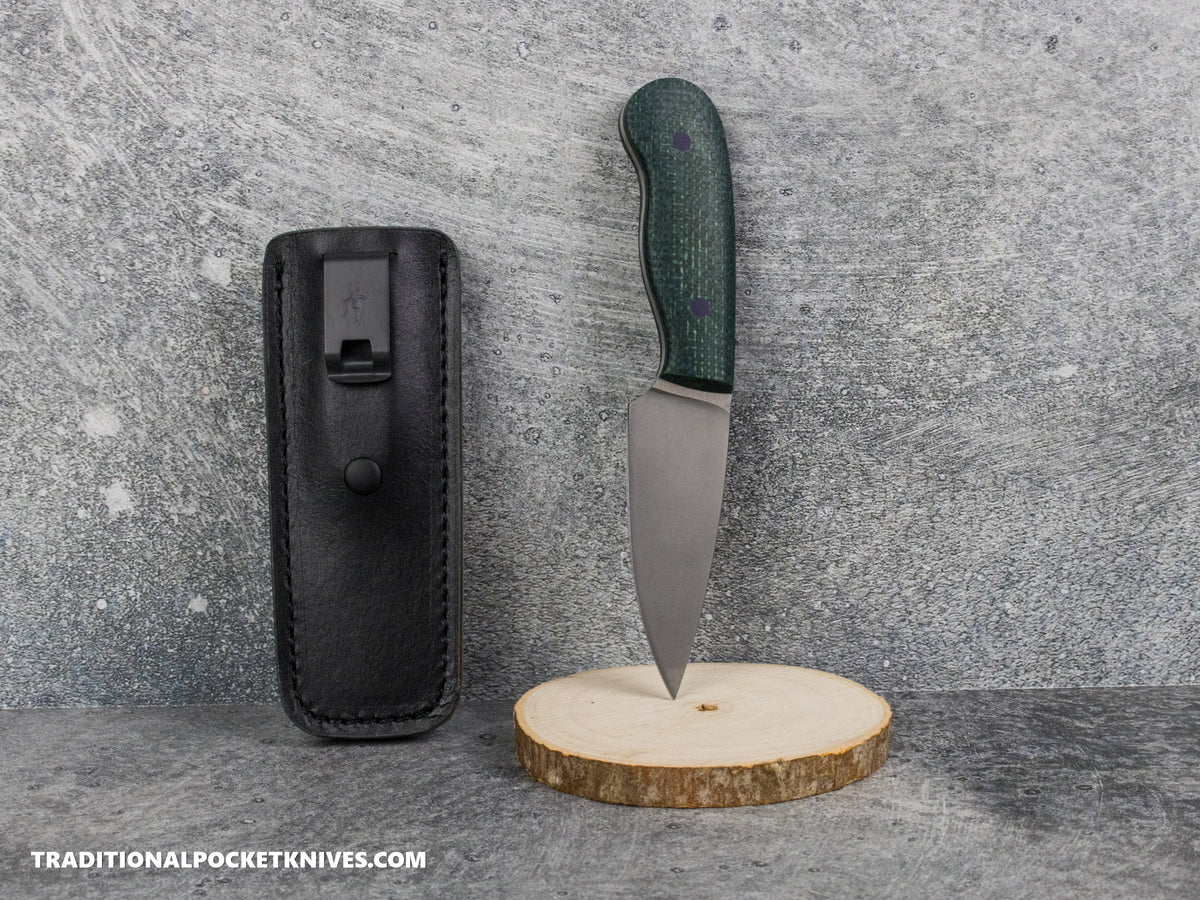 Corey Dunlap Custom Knives Drop Point Pocket EDC Knife Juniper Jute Micarta AEB-L Blast and Tumbled