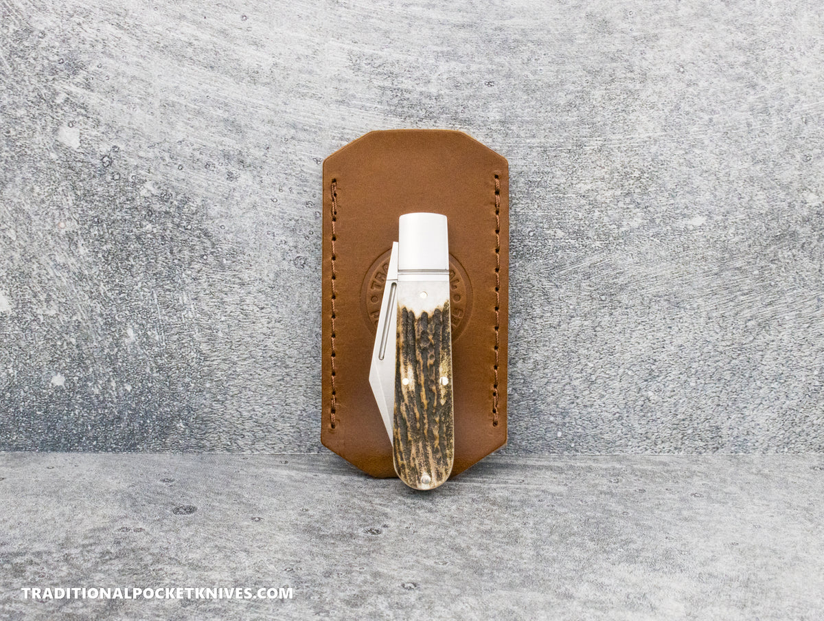 C. Risner Cutlery Premium Logo Leather Knife Slip Small - Whiskey Buttero