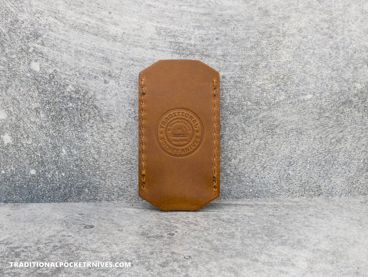 C. Risner Cutlery Premium Logo Leather Knife Slip Small - Whiskey Buttero