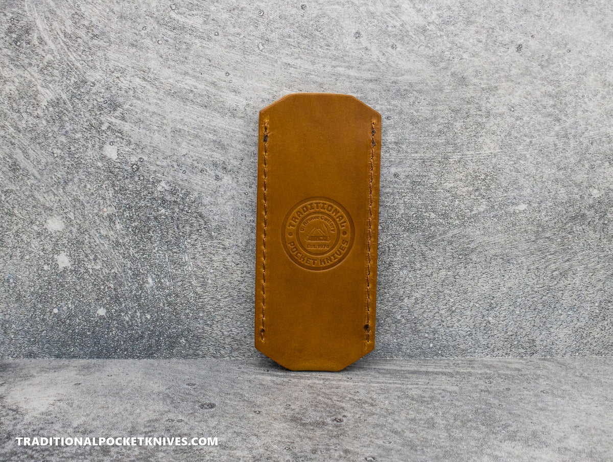 C. Risner Cutlery Premium Logo Leather Knife Slip Large - Buck Brown Buttero