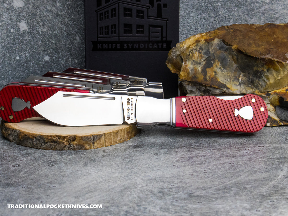 Finch Pretty Boy Bloodline Red Sawcut Bone - Sugar House Knife Syndicate Series