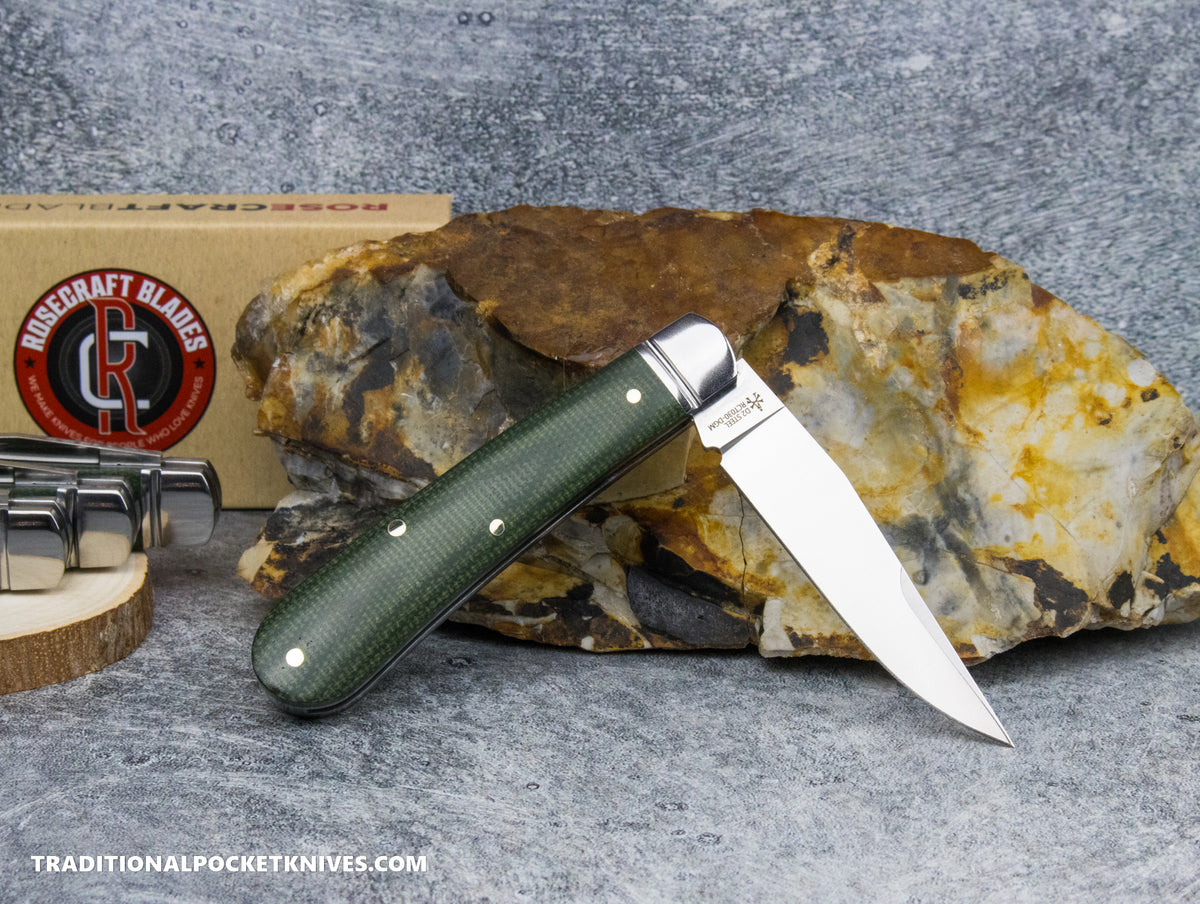 RoseCraft Blades Buffalo River Jack Green Micarta (RCT030-DGM)